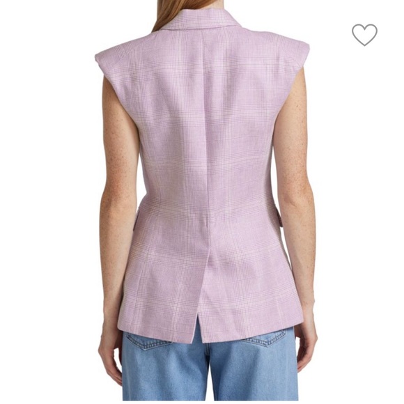 Veronica Beard Purple Linen Blend Vest - The Geraldine Linen Vest Size 8 - Picture 5 of 10
